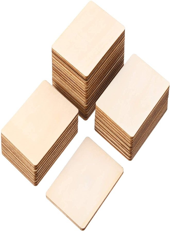 Cliths Blank Wood Squares Wood Pieces Unfinished Round Corner Square Wooden Cutouts for Arts Craft Project, Decoration, (2.5 x 3.5 Inch, 36 Pieces) - Image 5